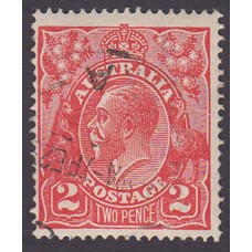 Australian    King George V    2d Red  Single Crown WMK Plate Variety 12R57